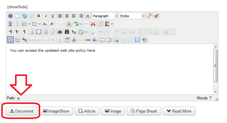 DOCman: Document button